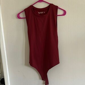 Abercrombie Burgundy Sleeveless Bodysuit